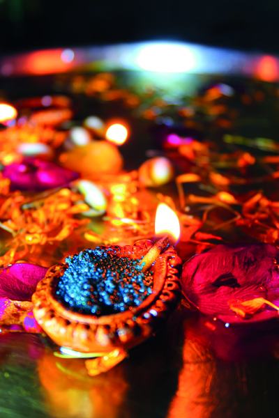 Diwali art northeast schools. Coloured Petals and textures